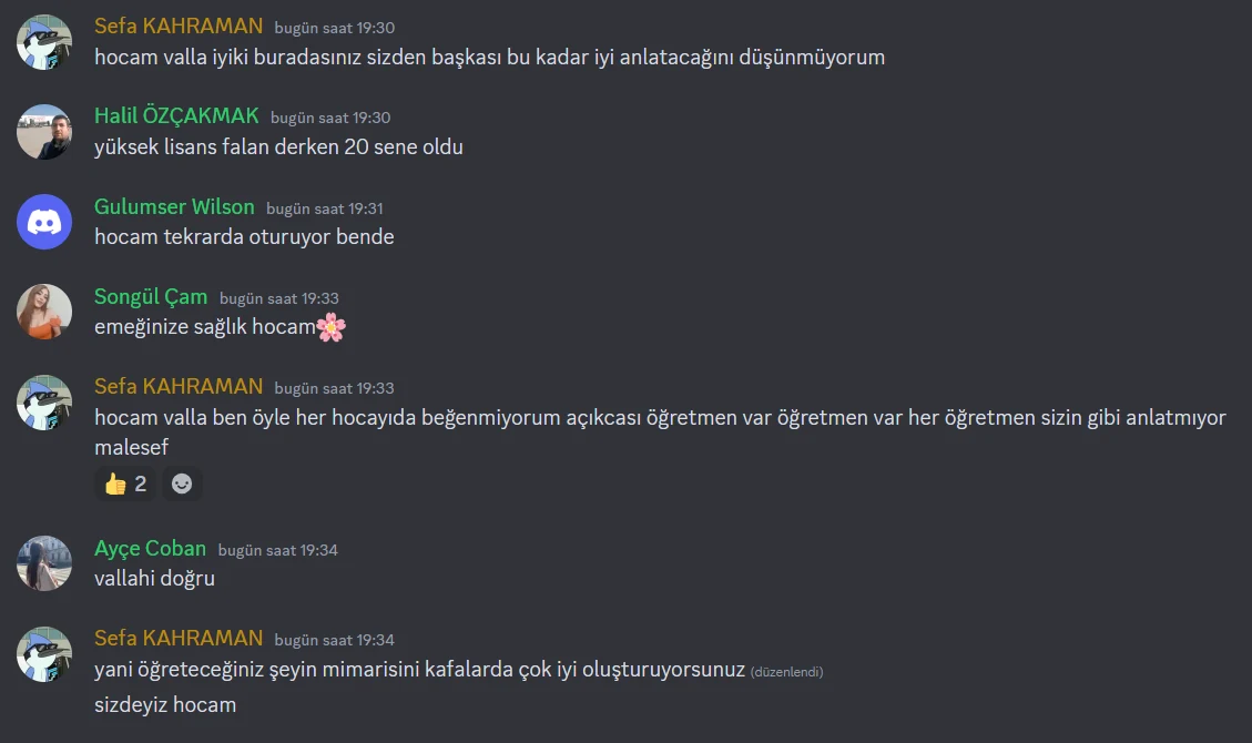 Ders anlatımı hakkında öğrenci yorumları