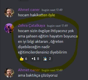 Anlatım kalitesi hakkında öğrenci yorumu